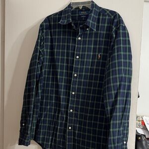 Polo Ralph Lauren Men's Navy and Green  Shirt XL size